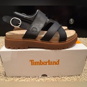 Timberland Black and Brown Strappy Sandals
